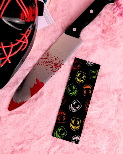 dark romance reader bookmark, masked men, ghost face mask, booktok, booktok gift, gift for book lover, dark romance books, the ritual, navessa allen, lights out, josh, bookish gifts, Rina Kent, Nikolai sokolov, Killian Carson, Garreth, vaughn, Jeremy, Landon, legacy of gods
