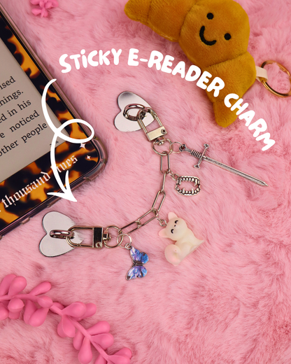 kindle charm quicksilver inspired, onyx, kingfisher, saeris, book boyfriends, romantasy readers, romance lovers, book lover, gift for readers, kindle charms, kobo charms, kindle decoration, kindle accessories, onyx, brimstone, fourth wing