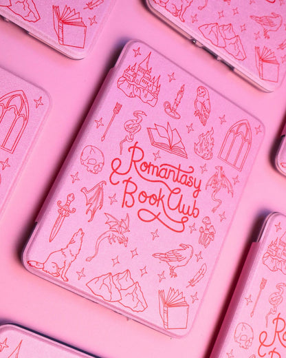 romantasy book club kindle and kobo case, pink and red, cute bookish aesthetics, fourth wing, acotar, Sarah j maas, booktok, bookish gift, ereader gift, e-reader accessories