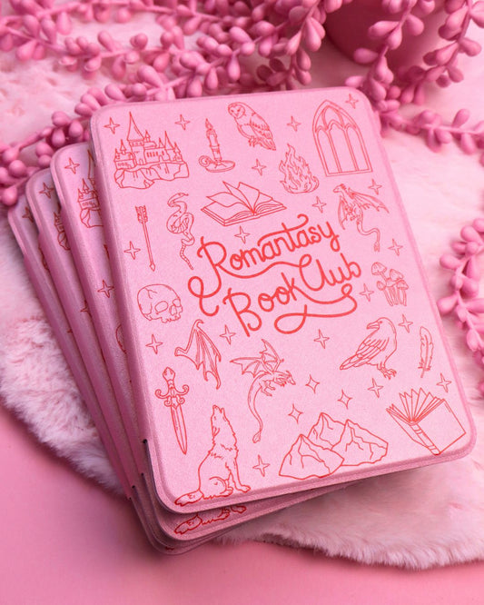 romantasy book club kindle and kobo case, pink and red, cute bookish aesthetics, fourth wing, acotar, Sarah j maas, booktok, bookish gift, ereader gift, e-reader accessories