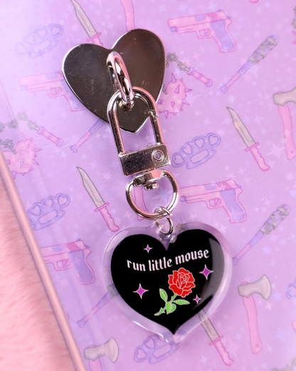 dark romance gift run little mouse charm, booktok, smut reader gift,  bookish gift book bestie, kindle charm, spicy books, dark romance, fae smut, faerie smut, shadow daddy