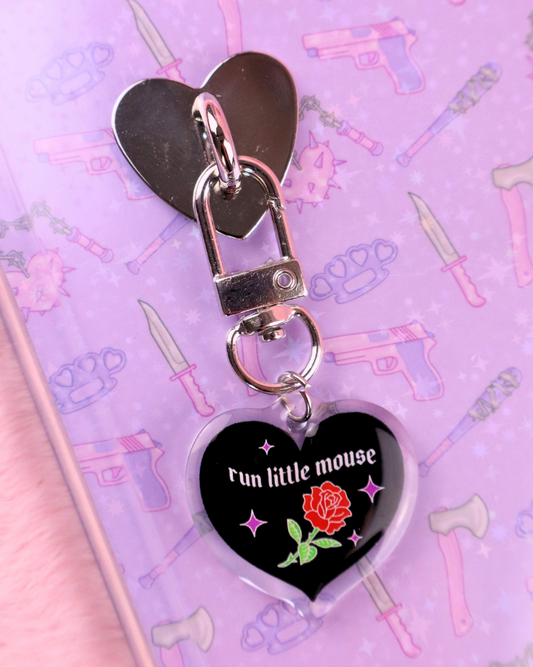 dark romance gift run little mouse charm, booktok, smut reader gift,  bookish gift book bestie, kindle charm, spicy books, dark romance, fae smut, faerie smut, shadow daddy