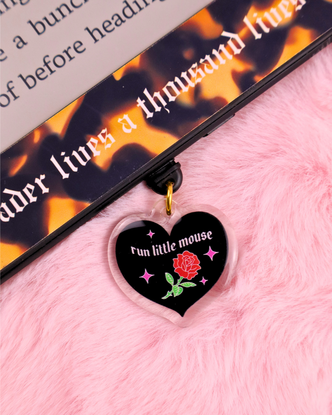 dark romance gift run little mouse charm, booktok, haunting Adeline, bookish gift book bestie, kindle charm