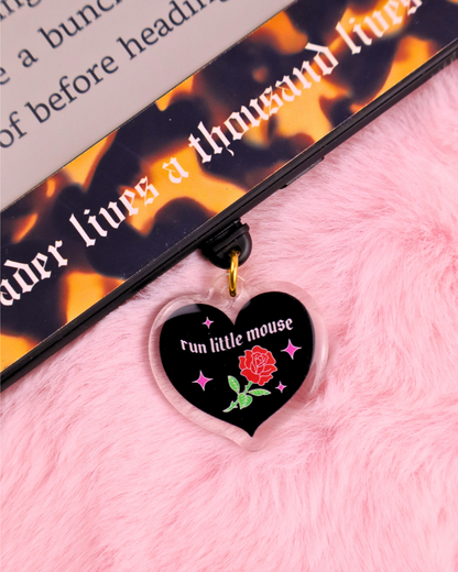dark romance gift run little mouse charm, booktok, haunting Adeline, bookish gift book bestie, kindle charm