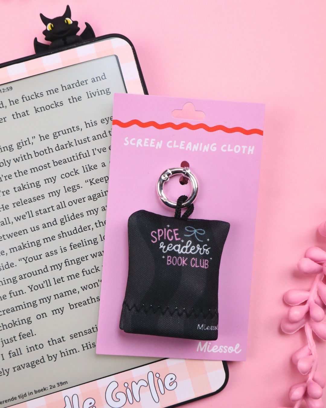 screen cleaner cloth, gift for book lover, smut reader, spicy books, funny accessories, kindle decor, kindle decorating, e-reader must haves. Booktok, bookstagram