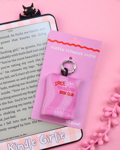 screen cleaner cloth, gift for book lover, smut reader, spicy books, funny accessories, kindle decor, kindle decorating, e-reader must haves. Booktok, bookstagram