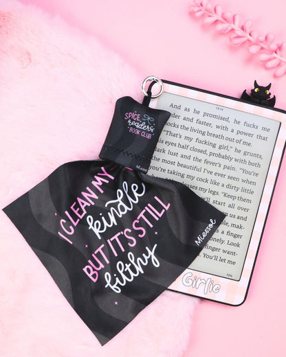 screen cleaner cloth, gift for book lover, smut reader, spicy books, funny accessories, kindle decor, kindle decorating, e-reader must haves. Booktok, bookstagram