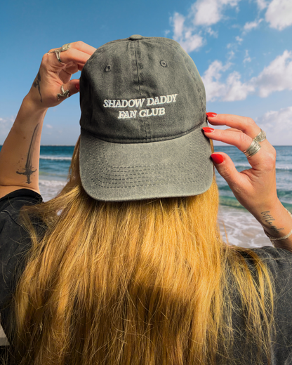 shadow daddy baseball cap, black bookish cap, pink bookish cap, bookish merch, shadow daddy, xaden, kingfisher, fourth wing, quicksilver, booktok, bookstagram, book lover, apparel for readers, romantasy reader, romance books, villains, dark romance