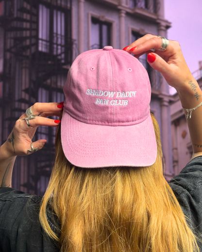 shadow daddy baseball cap, black bookish cap, pink bookish cap, bookish merch, shadow daddy, xaden, kingfisher, fourth wing, quicksilver, booktok, bookstagram, book lover, apparel for readers, romantasy reader, romance books, villains, dark romance