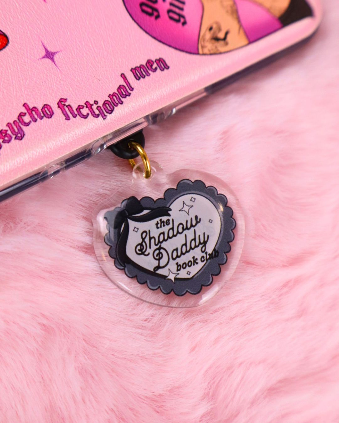 Shadow Daddy Kindle Charm inspired by Rhysand, Xaden, Azriel, Casteel, and Cardan – romantasy bookish accessory for Kindle, Kobo, and eReaders.