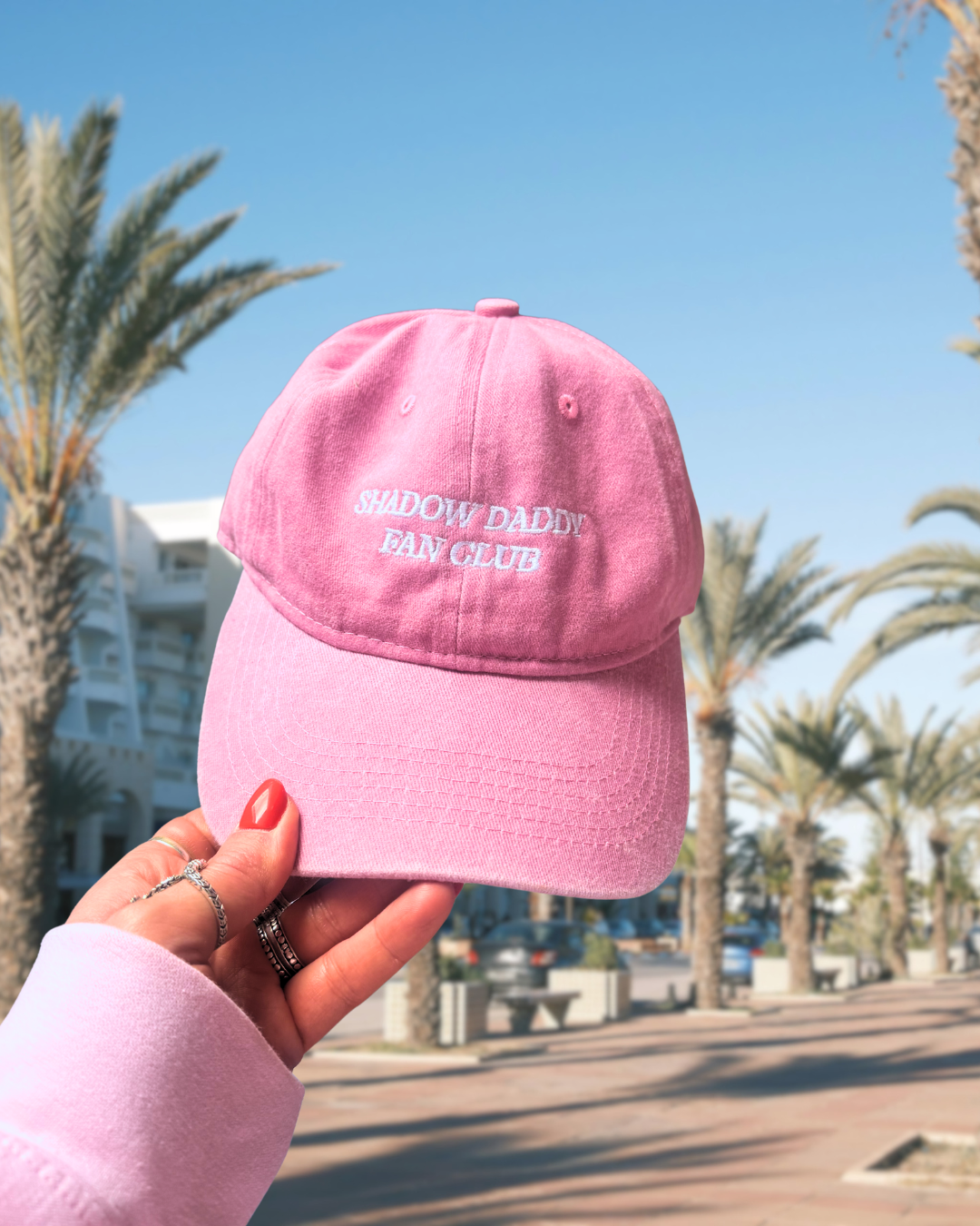 shadow daddy baseball cap, black bookish cap, pink bookish cap, bookish merch, shadow daddy, xaden, kingfisher, fourth wing, quicksilver, booktok, bookstagram, book lover, apparel for readers, romantasy reader, romance books, villains, dark romance