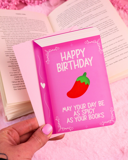 spicy books birthday card, booktok, spicy romance, smut reader birthday card, bookish greeting card, book boyfriend, smutty books