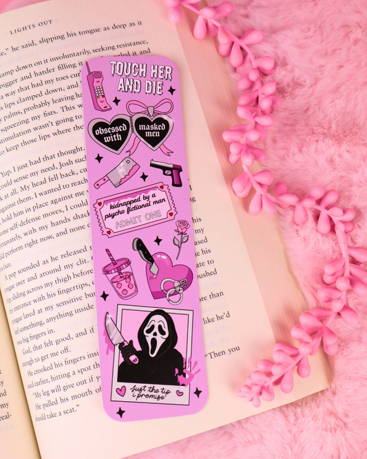villain lover, dark romance reader bookmark, masked men, ghost face mask, booktok, booktok gift, gift for book lover, dark romance books, the ritual, lights out, josh, bookish gifts, smut reader, spicy books, smutty books
