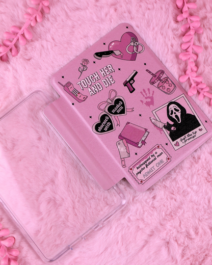 pink horror dark romance kindle case for masked men lovers and smut readers