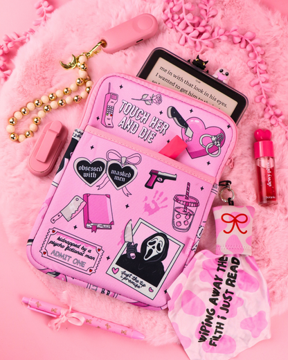 kindle sleeve, booktok gift, bookish gift for readers, dark romance merch, romantasy gift, booktok, masked men, ghost, horror, thriller, scream, bookstagram, kindle pouch, kindle sleeve, kobo sleeve, kobo case, bookish gift, cute pink ereader sleeve, hot girls read, smut readers, spicy books, spicy book lovers, ereader case, ereader sleeve
