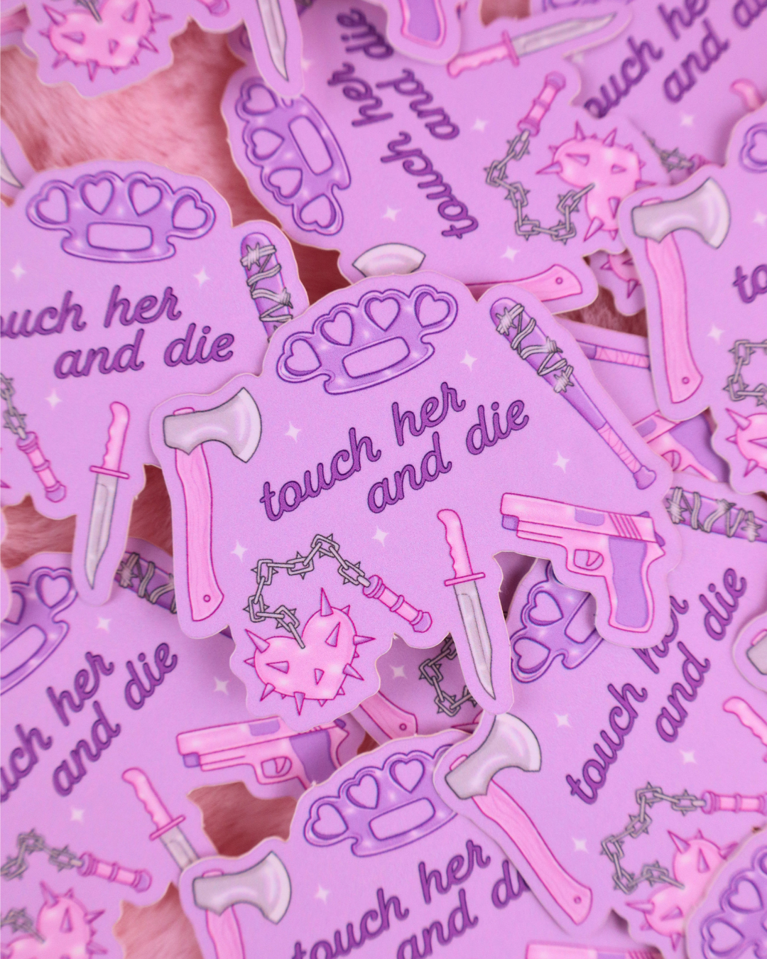 touch her and die sticker kindle clear case, booktok, bookish sticker, bookish gift, merch, booktok, bookstagram, book lover, romance reader, dark romance, trope sticker
