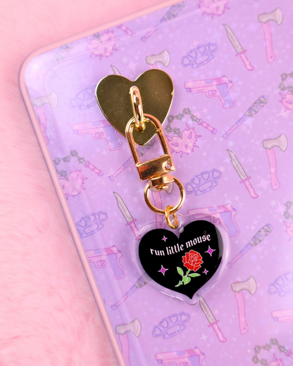 dark romance gift run little mouse charm, booktok, smut reader gift,  bookish gift book bestie, kindle charm, spicy books, dark romance, fae smut, faerie smut, shadow daddy