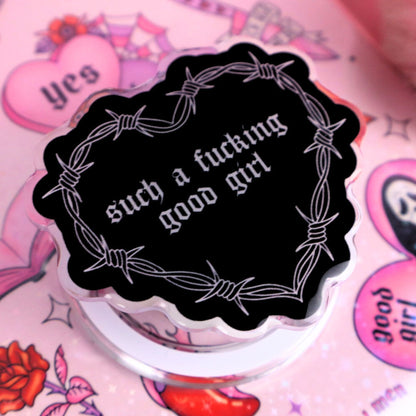 good girl merch, good girl sticker, smut book club kindle grip, dark romance, ereader, kobo, spicy books, smut reader, sexy books, smutty reader, bookish merch, booktok books, bookish gift, funny gift for reader, tbr, smut book club, magsafe, kindle, kobo