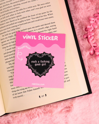 such a good girl, praise kink sticker, fictional men, villain lover books sticker waterproof vinyl, kindle sticker, hockey romance sticker, ice hockey sticker, heated rivalry, masked men, dark romance, lights out, xaden, josh, legacy of gods, Rina kent, kindle decorating, kindle accessories, gay romance books, queer books, kobo sticker, book lover, stickers for romance readers, booktok, dibs on the villain