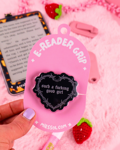 good girl merch, good girl sticker, smut book club kindle grip, dark romance, ereader, kobo, spicy books, smut reader, sexy books, smutty reader, bookish merch, booktok books, bookish gift, funny gift for reader, tbr, smut book club, magsafe, kindle, kobo