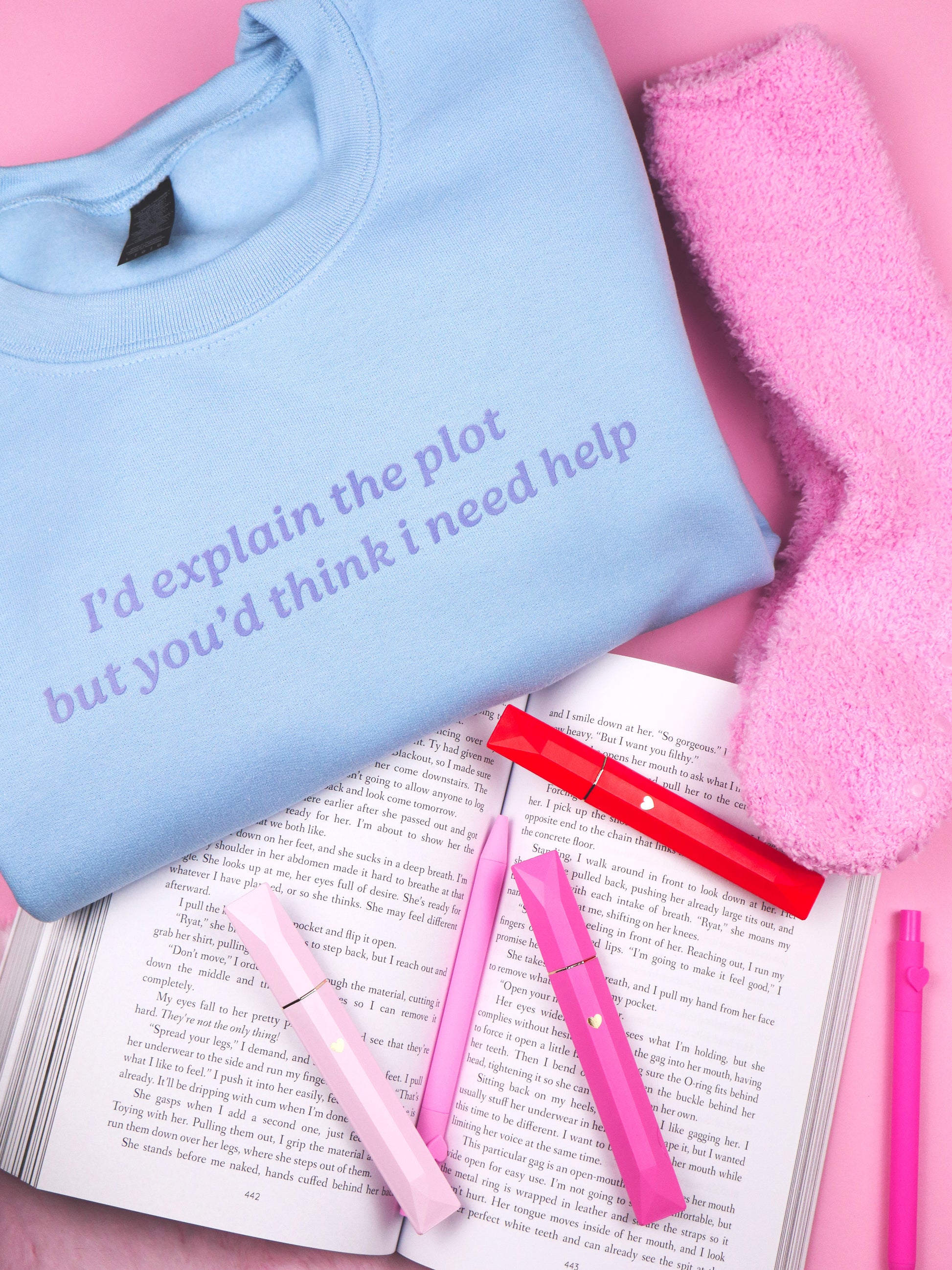 bookish sweater, booktok, id explain the plot, the spice is the plot, romance readers, romantasy readers, book lover gift, bookish merch, reader sweatshirt