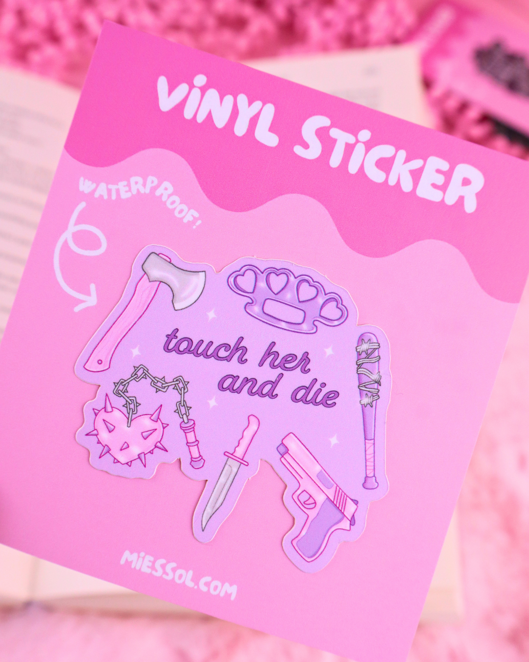 touch her and die sticker kindle clear case, booktok, bookish sticker, bookish gift, merch, booktok, bookstagram, book lover, romance reader, dark romance, trope sticker