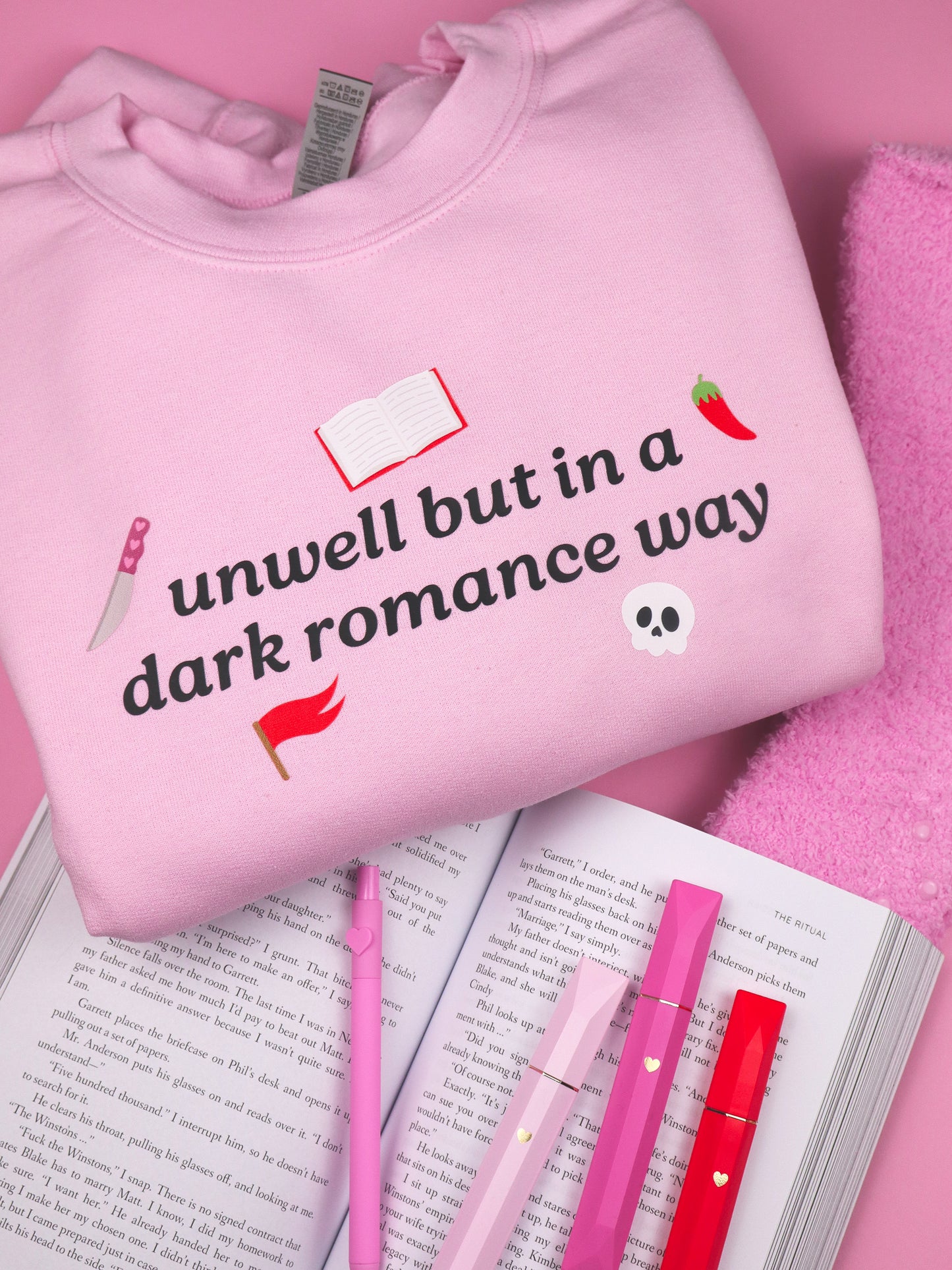 dark romance themed sweatshirt, crewneck, funny bookish sweater, gift for reader, the ritual, masked men, booktok, romance lover, romance readers