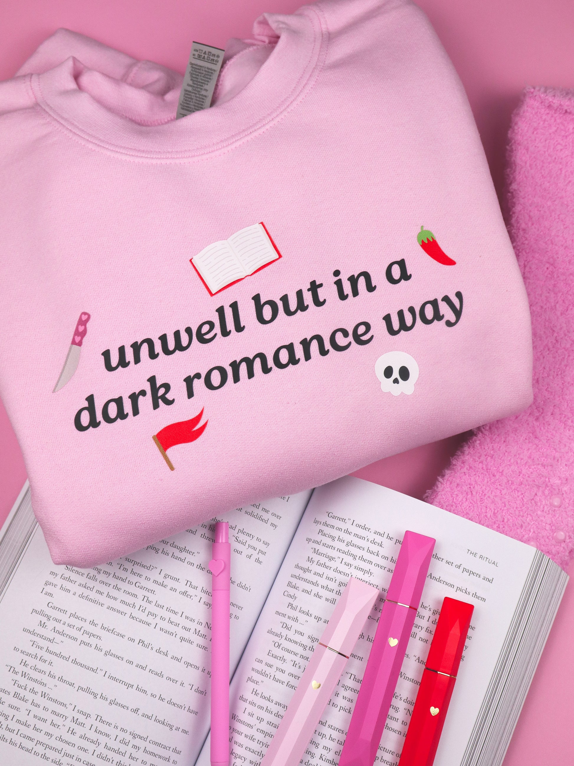 dark romance themed sweatshirt, crewneck, funny bookish sweater, gift for reader, the ritual, masked men, booktok, romance lover, romance readers