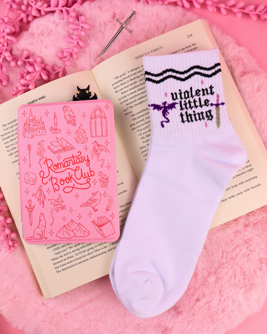 fourth wing lovers, xaden violet, bookish socks, fourth wing gift, booktok gift, bookish merch, fourth wing merch, cute socks for booklover