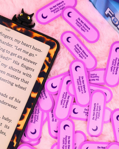 funny booktok sticker, do not disturb reading smut in public, spicy books, spicy book lover, romance reader, romantasy, dark romance, bookish gift, waterproof