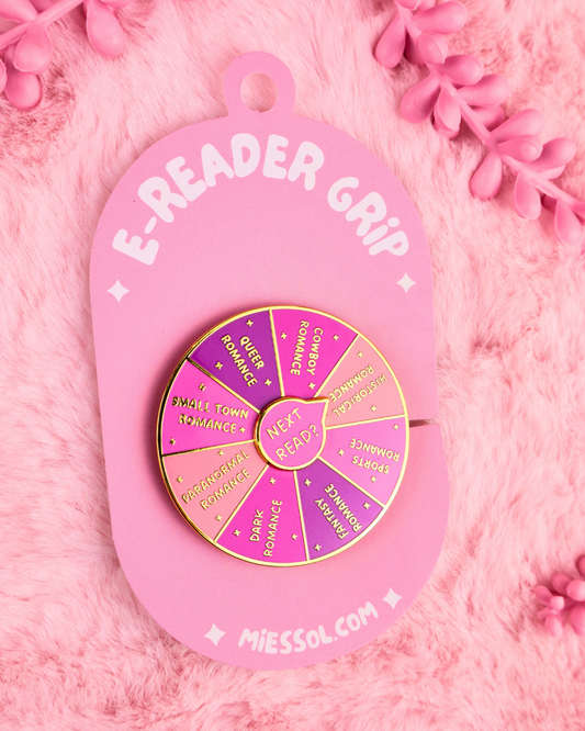 kindle grip romance books and books, kindle accessories, kindle decoration, spinning enamel ereader grip kobo grip, bookish merch, cute merch for book lovers, gift for readers, gift for book lovers, romance readers, dark romance