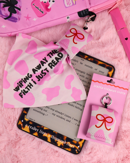funny gift for book lovers, romance readers, smut reader, spicy book lovers, kindle accessories, kobo, kindle screen cleaner cloth