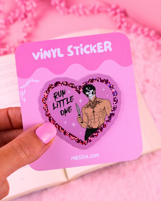 Dark romance masked men vinyl sticker for BookTok and romance readers, designed for Kindles, laptops, water bottles and more.